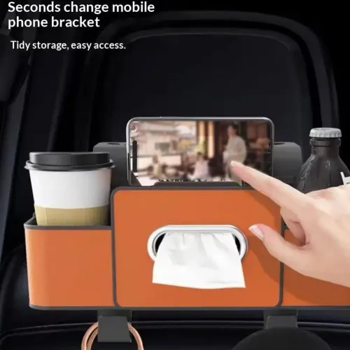 Multifunctional car seat back storage box