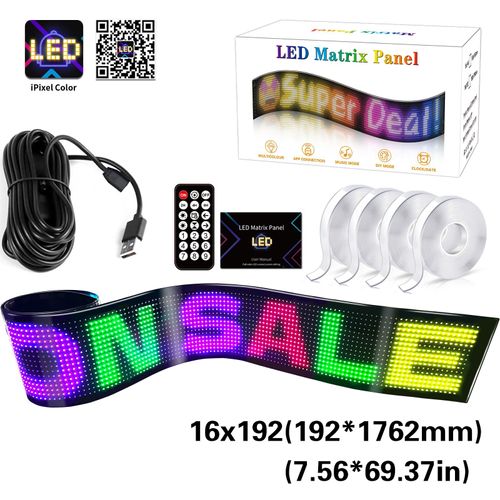 Programmable Bluetooth App Controlled Flexible LED Scrolling Display Light (Multiple sizes available)