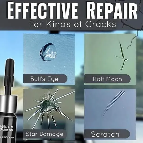 2 piece CRACKED GLASS REPAIR KIT