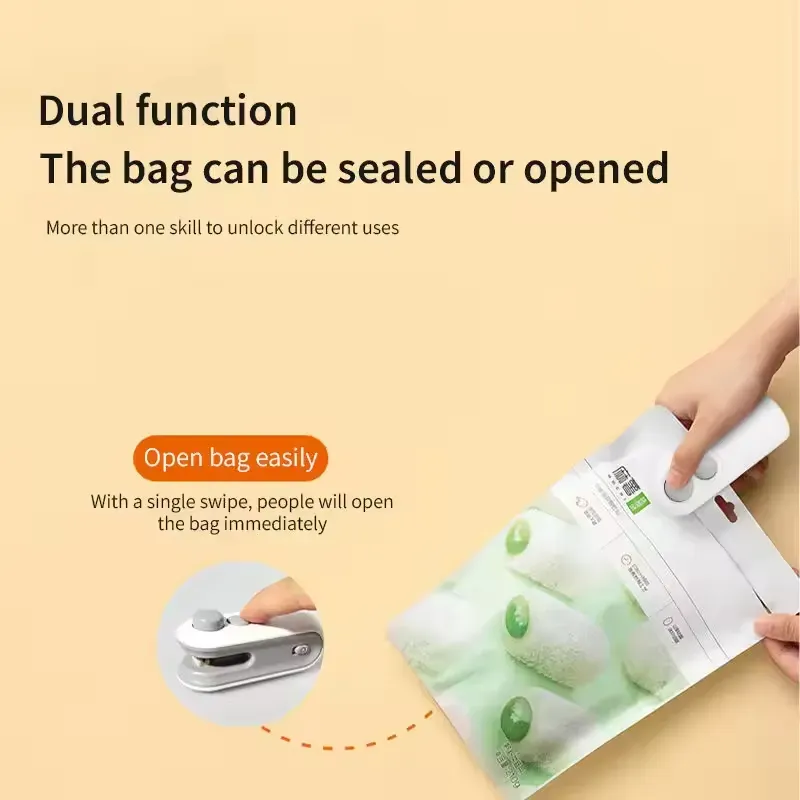 USB rechargeable portable food plastic bag sealing machine
