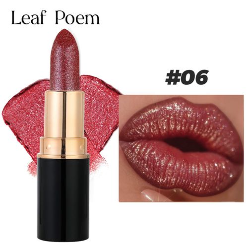 Metallic Glitter Lipstick Diamond Dazzling Waterproof Sexy Lip Gloss Moisturizing Matte Velvet Pearlescent Lip Tint Balm Makeup