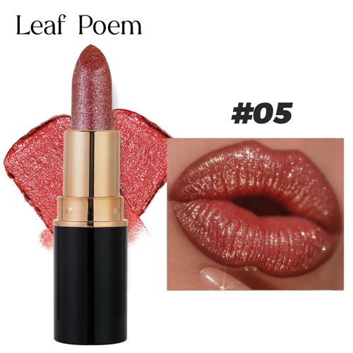 Metallic Glitter Lipstick Diamond Dazzling Waterproof Sexy Lip Gloss Moisturizing Matte Velvet Pearlescent Lip Tint Balm Makeup
