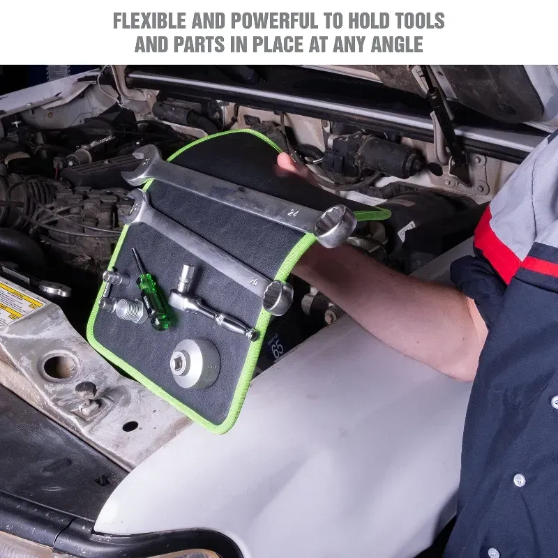 Flexible Magnetic Tool Holder Mat for Bolt Screw Wrenches Collapsible Magnetic Tool Tray and Telescoping Magnetic Pickup Tool