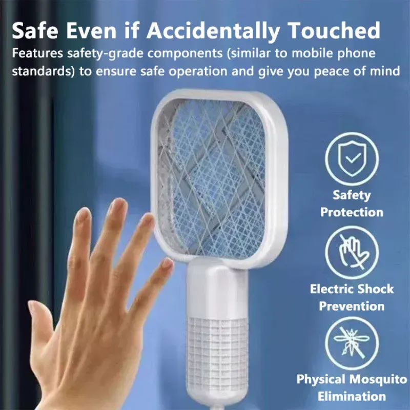 Portable USB Electric Mosquito Killer 5 Layer Security Net Fly Swatter Compact for Home Outdoor Camping Travel Pest Control 2026