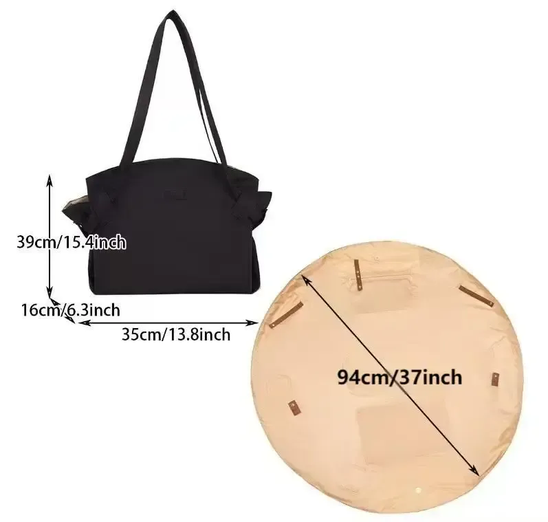 Large Capacity Foldable Travel Organizer Bag Durable, Lightweight Waterproof Tote Duffel