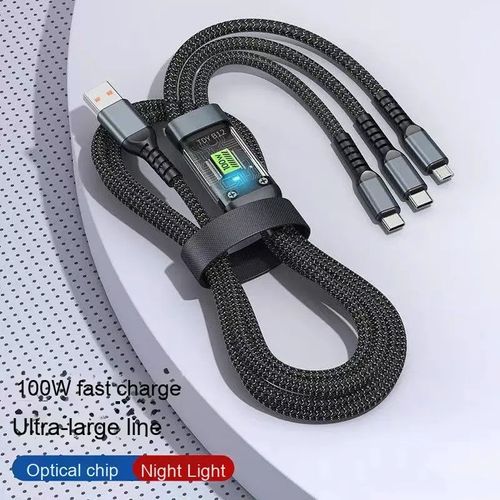100W Fast Charging 3-in-1 Data Cable