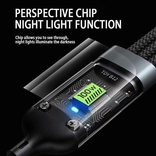 100W Fast Charging 3-in-1 Data Cable