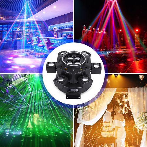 Remote control mobile head DJ light 6-arm illuminated stage effect disco party nightclub