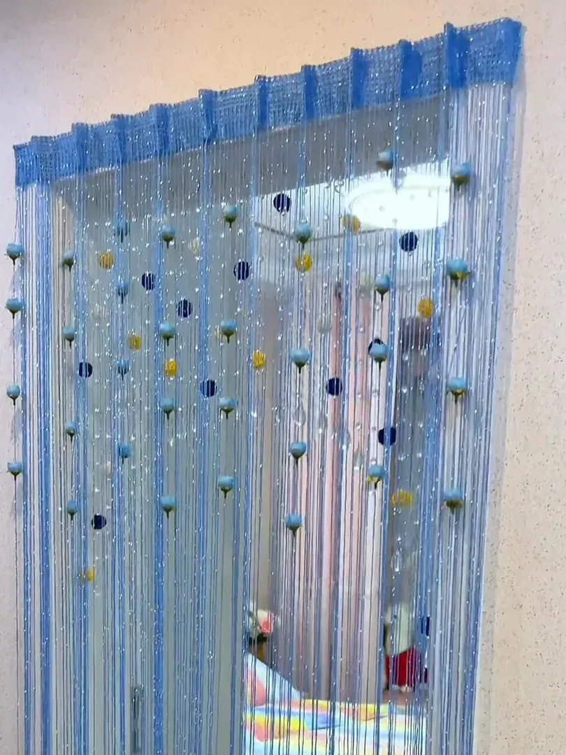 Thiened No-Drill Rose Line Curtain Modern mat Living Room Partition Baund Decorative Hanging Door Curtain