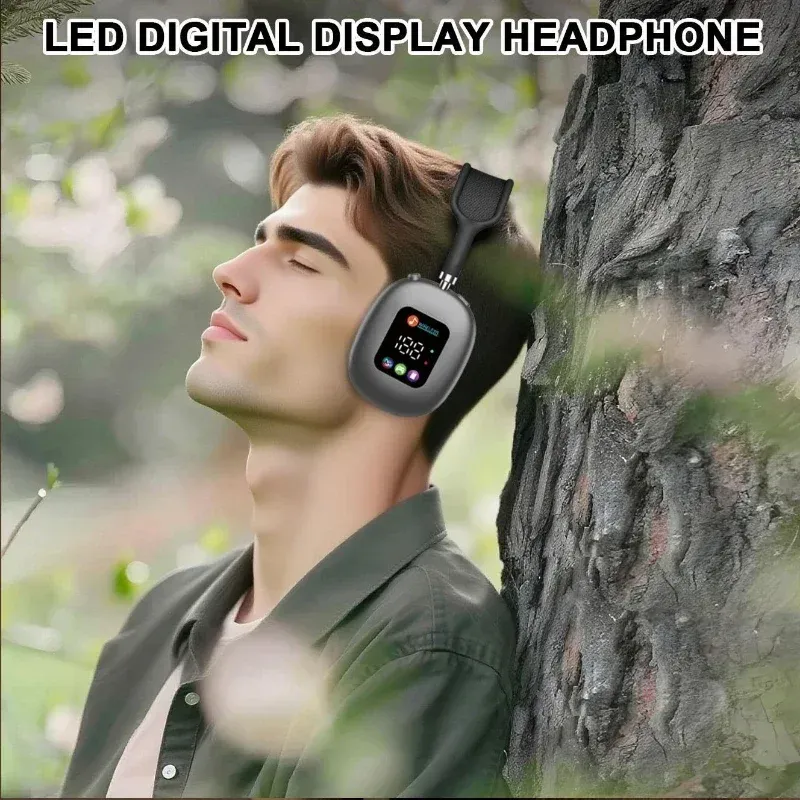 Play Music Without Wi-Fi-Wireless Over-Ear Headphones with Color Screen