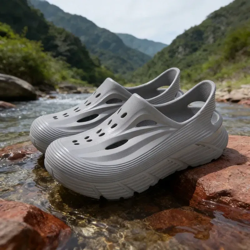 Mens Sandals Rubber Slippers Clogs Outdoor Aqua Water Wading Zuecos Hombre Cholas Soft Comfortable