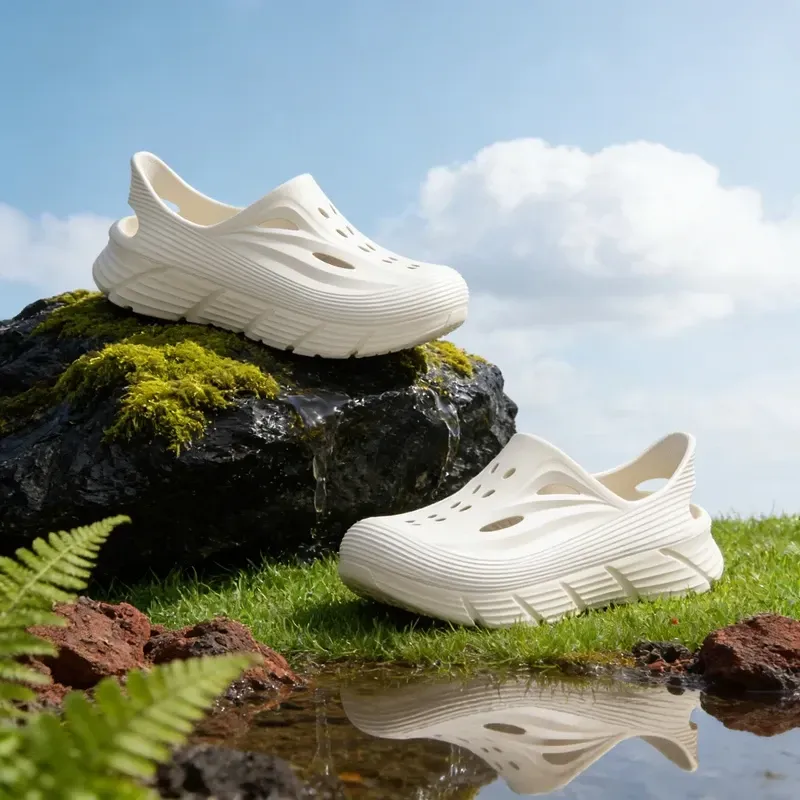 Mens Sandals Rubber Slippers Clogs Outdoor Aqua Water Wading Zuecos Hombre Cholas Soft Comfortable