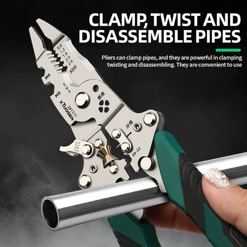 Foldable cable cutting and stripping multifunctional combination tool