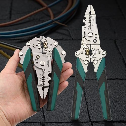 Foldable cable cutting and stripping multifunctional combination tool