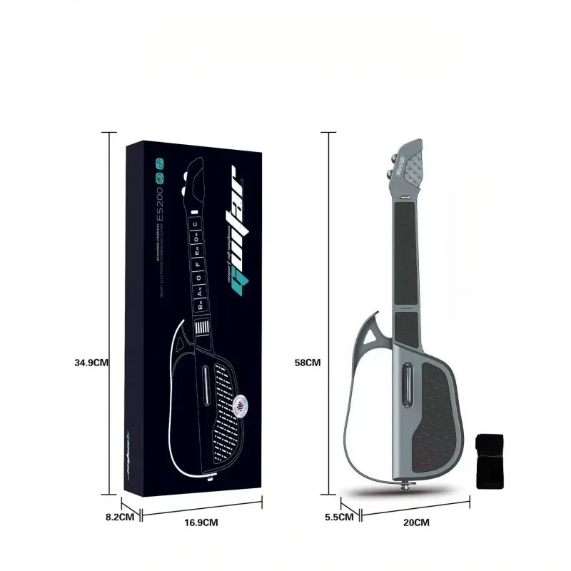 Stringless Guitar Stringless Acoustic With LED Light Guide Foldable Built-in Automatic Chord Mode Electric Portable Guitar