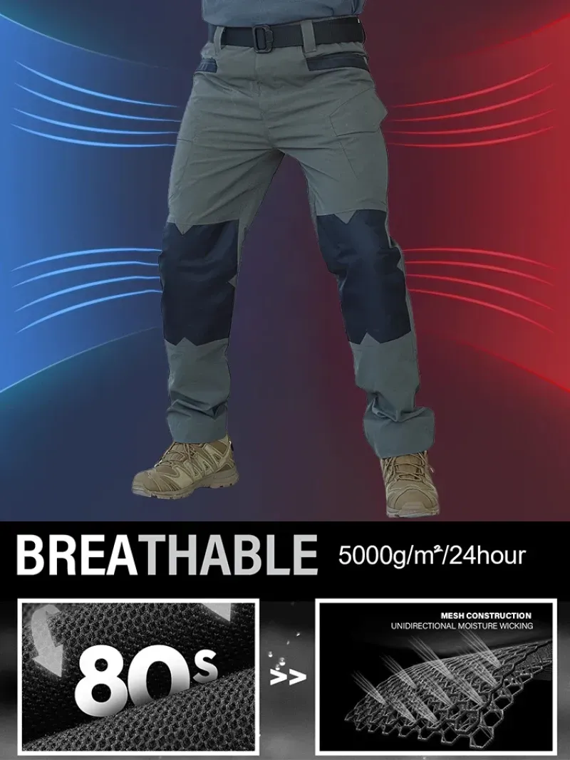 Men's Loose Outdoor Training Pants Cargo Pants Men Tactical Pants Hunting Pants Outdoor Multi-Pockets Cotton Casual Trousers