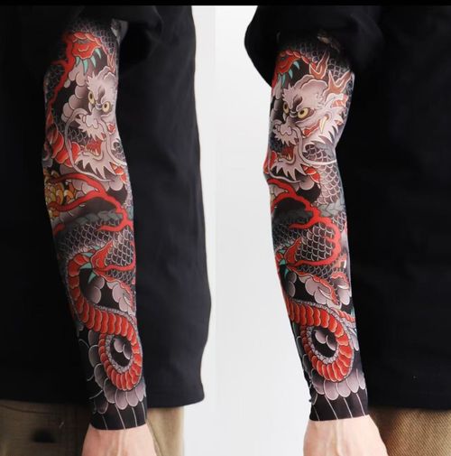 A pair of summer outdoor cycling flower arm tattoo sleeves, sports tourism, fishing, sun protection, tattoo sleeves, arm guards