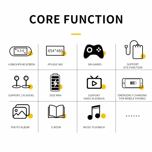 4.5-inch high-definition screen handheld device with 64G, allowing players to play over 20000 games smoothly