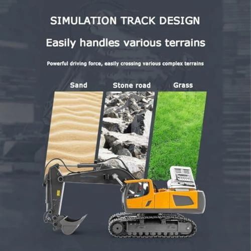 Mudsterz Excavator, Mudsterz Trucks, 360 Rotation Alloy Remote Control Excavator, Rc Trucks and Dump Truck Set for Adults with Cool Lights and Sounds (1PCS-A)