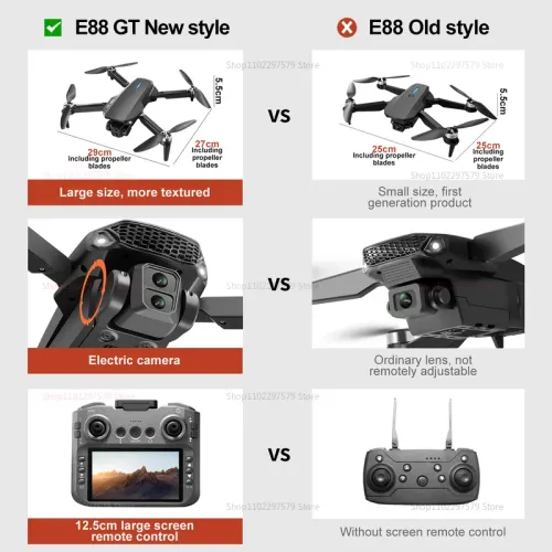 12.5cm large screen WIFI FPV drone, equipped with 8K high-definition camera, foldable quadcopter, aerial photography, live streaming, gift travel