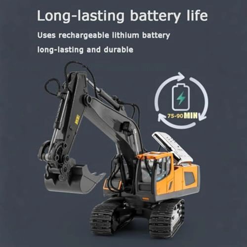 Mudsterz Excavator, Mudsterz Trucks, 360 Rotation Alloy Remote Control Excavator, Rc Trucks and Dump Truck Set for Adults with Cool Lights and Sounds (1PCS-A)