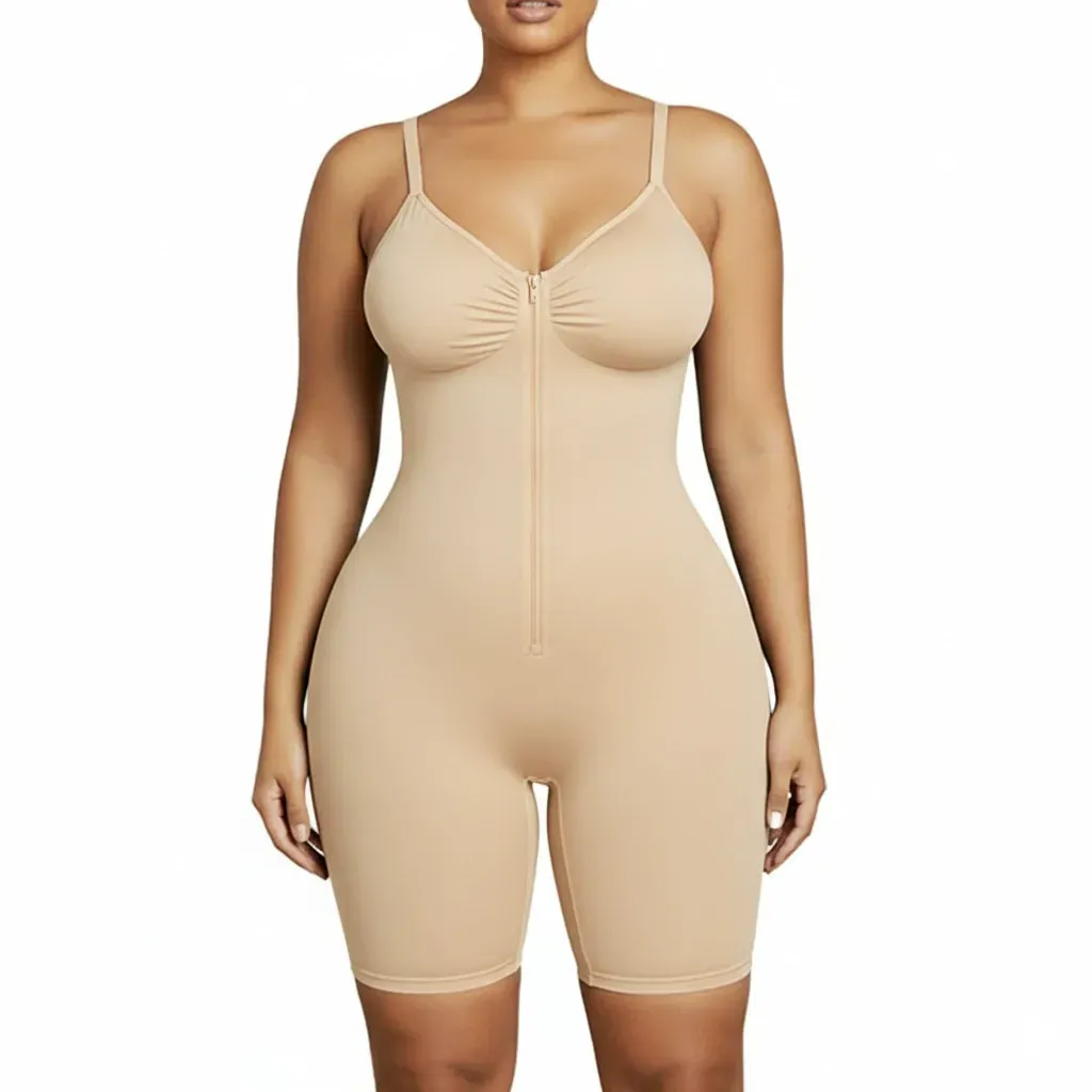 Front Zipper Tummy Control Shapewear New Seamless Shapewear Bodysuit with Zipper Strap Strong Abdomen Control Women's Underwear（ Delivery in 3 days ）