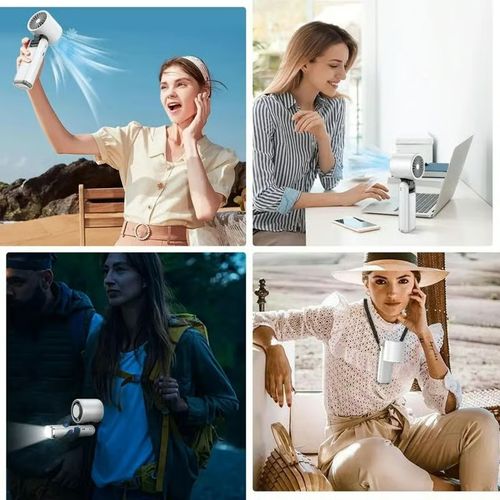 🌞Summer Hot Sale - Multifunction Portable Handheld Turbo Ice-Cooling Fan | AC-Like Gel Pad Tech, 5 Gears