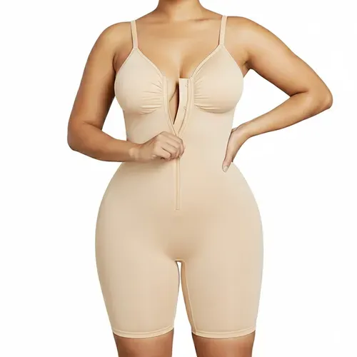 Front Zipper Tummy Control Shapewear New Seamless Shapewear Bodysuit with Zipper Strap Strong Abdomen Control Women's Underwear（ Delivery in 3 days ）
