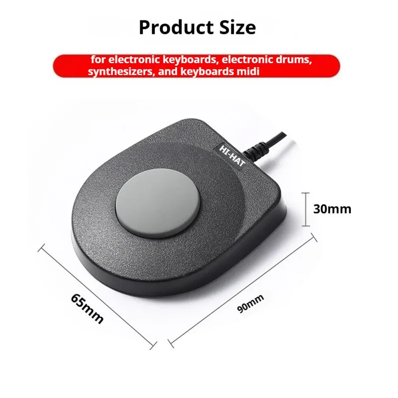 Compact Sustain Pedal for Electronic Keyboards,Electronic Drums,Synthesizers MIDI Keyboards Universal Digital  Electronic Drum