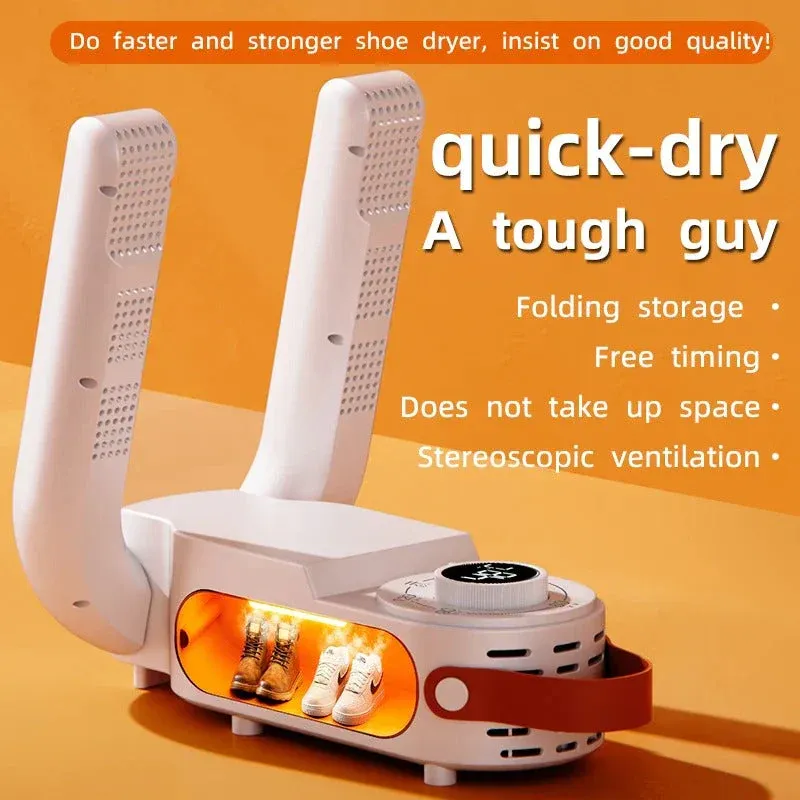 Home folding shoe dryer with timer - Smart touchscreen automatic hot air deodorizing dryer