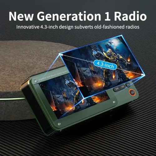 Portable Radio Big 7inch LED Display Radio Wireless Bluetooth Speaker Dual TF Card Slot MP4 Music Player Video E-books