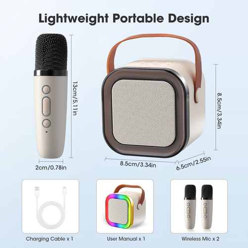 🎵Mini Karaoke Machine for Kids with Wireless Microphones
