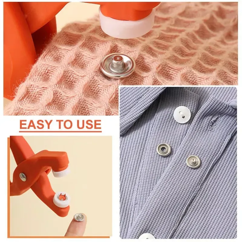 hand-pressed sew-free invisible five-prong snap fastener