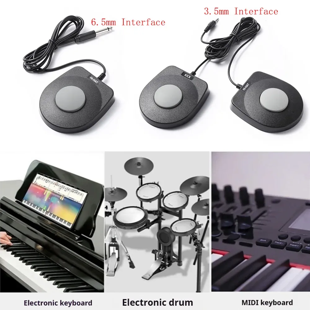 Compact Sustain Pedal for Electronic Keyboards,Electronic Drums,Synthesizers MIDI Keyboards Universal Digital  Electronic Drum