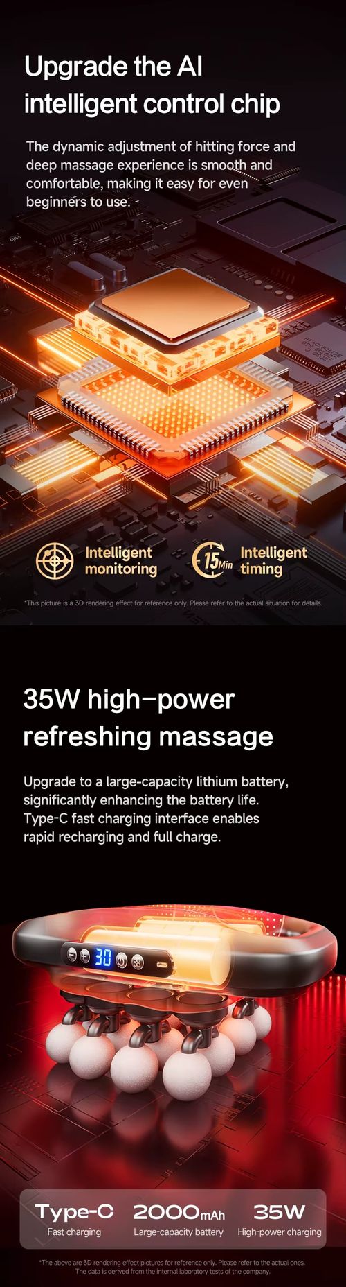 Intelligent multi-head massager