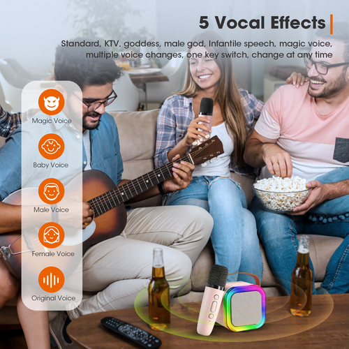 🎵Mini Karaoke Machine for Kids with Wireless Microphones