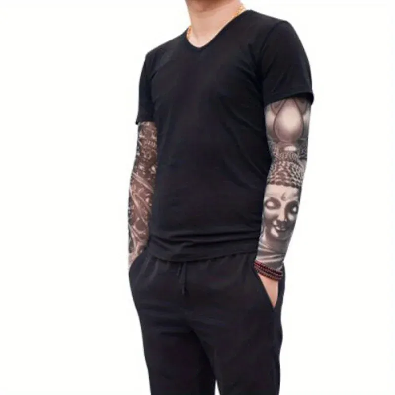 A pair of summer outdoor cycling flower arm tattoo sleeves, sports tourism, fishing, sun protection, tattoo sleeves, arm guards
