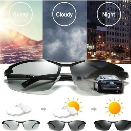 Intelligent photosensitive color changing sunglasses