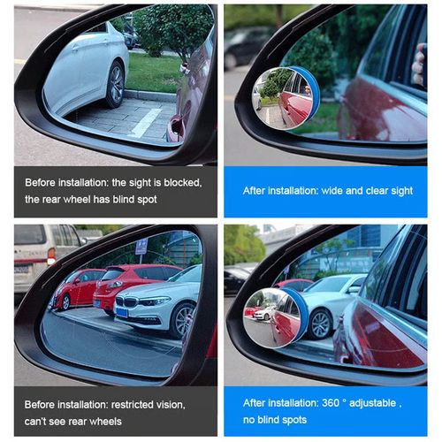 2 pcs 360 ° Rotatable Reversing Auxiliary Blind Spot Mirrors
