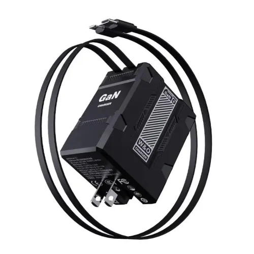 PD20W GaN Charger Fast Charger With Retractable Type-C Data Cable And Lightning Cable Flash Charging