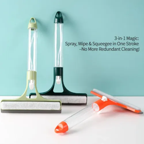 3 in 1 Double-side Glass Wiper Multifunctional Car Windshield Window Cleaner Windows Squeegee with Spray Bottle