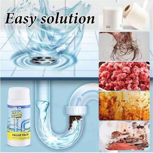 Sink and Drain Cleaner, Powerful Pipe Dredge Sink Cleaner Powder, Fast Foaming Drain Cleaner Pipeline Dredging Agent for Kitchen Toilet Pipeline Quick Cleaning