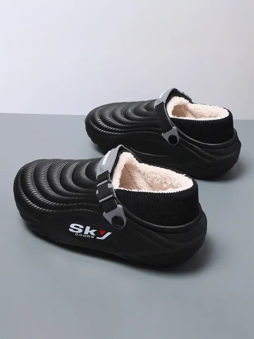 2026 new men's warm and waterproof EVA slippers with thick sole