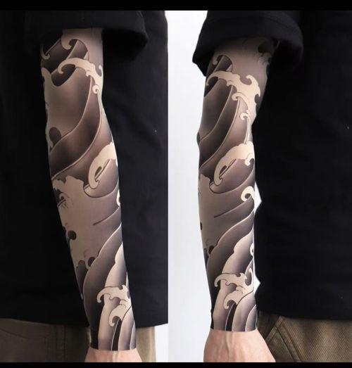 A pair of summer outdoor cycling flower arm tattoo sleeves, sports tourism, fishing, sun protection, tattoo sleeves, arm guards