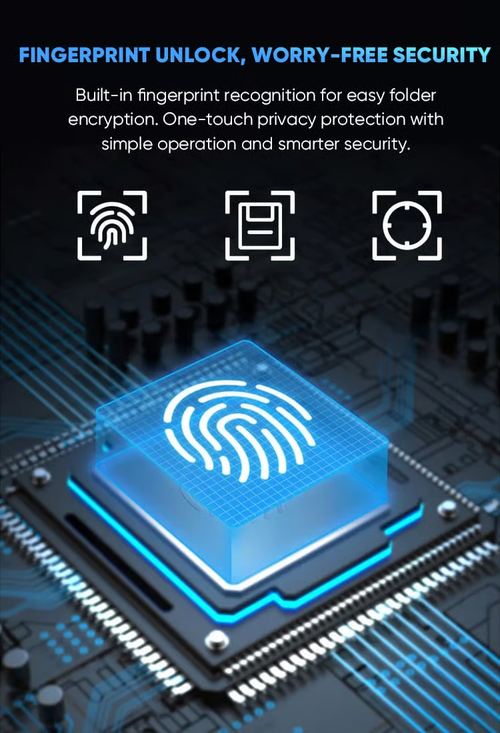 3-IN-1 HIGH-CAPACITY USB DRIVE WITH FINGERPRINT SECURITY