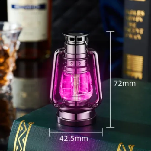 New Retro Colored Light Grinding Wheel Gas Lighter Creative Desktop Ornament Lighter with Visible Gas Compartment Unique Gift