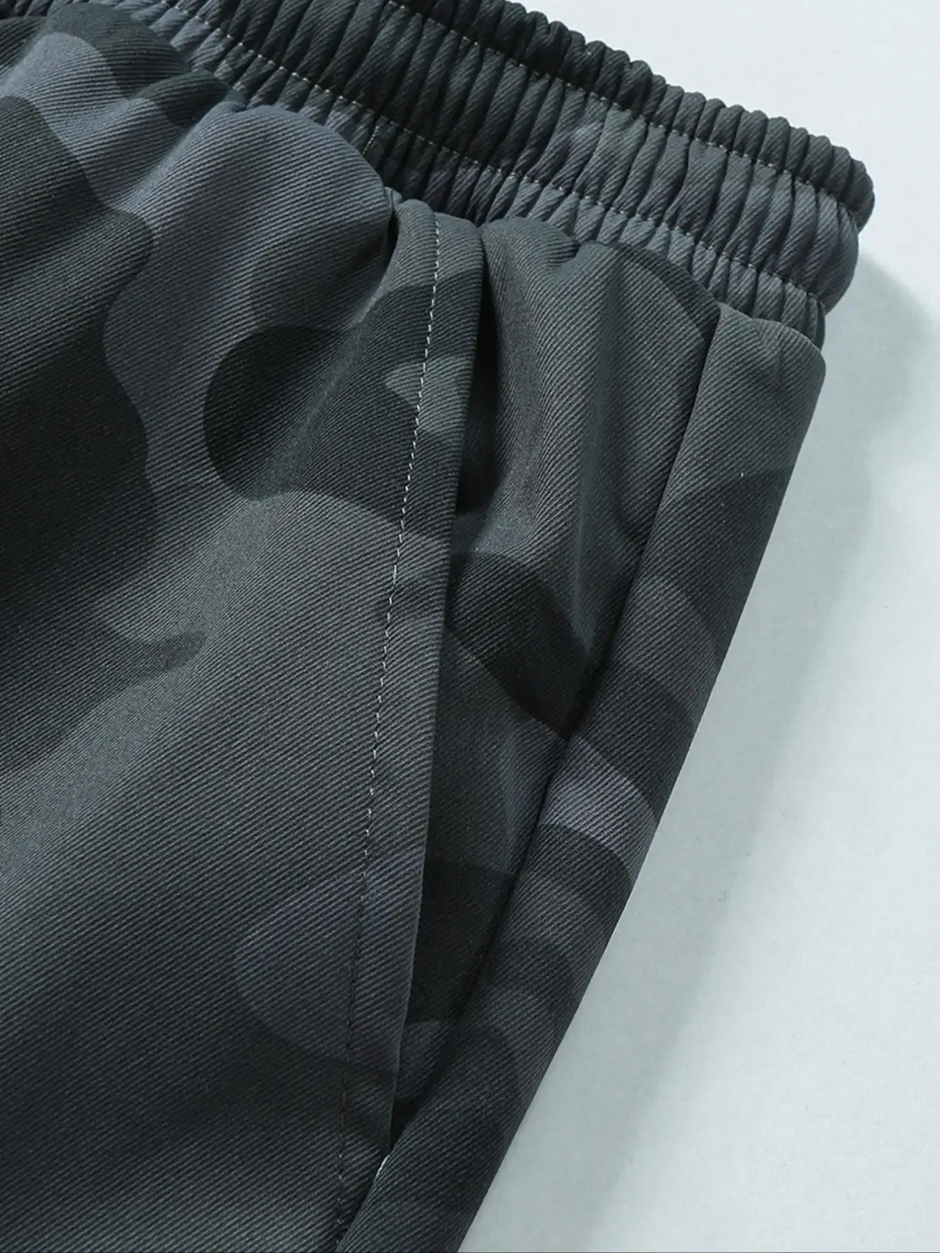 Men's Plain Sports and Casual Trousers with Drawstring Elastic Waist, Camouflage, with Pockets, Suitable for Outdoor Camping, Hiking and Mountaineering, Exercise and Fitness