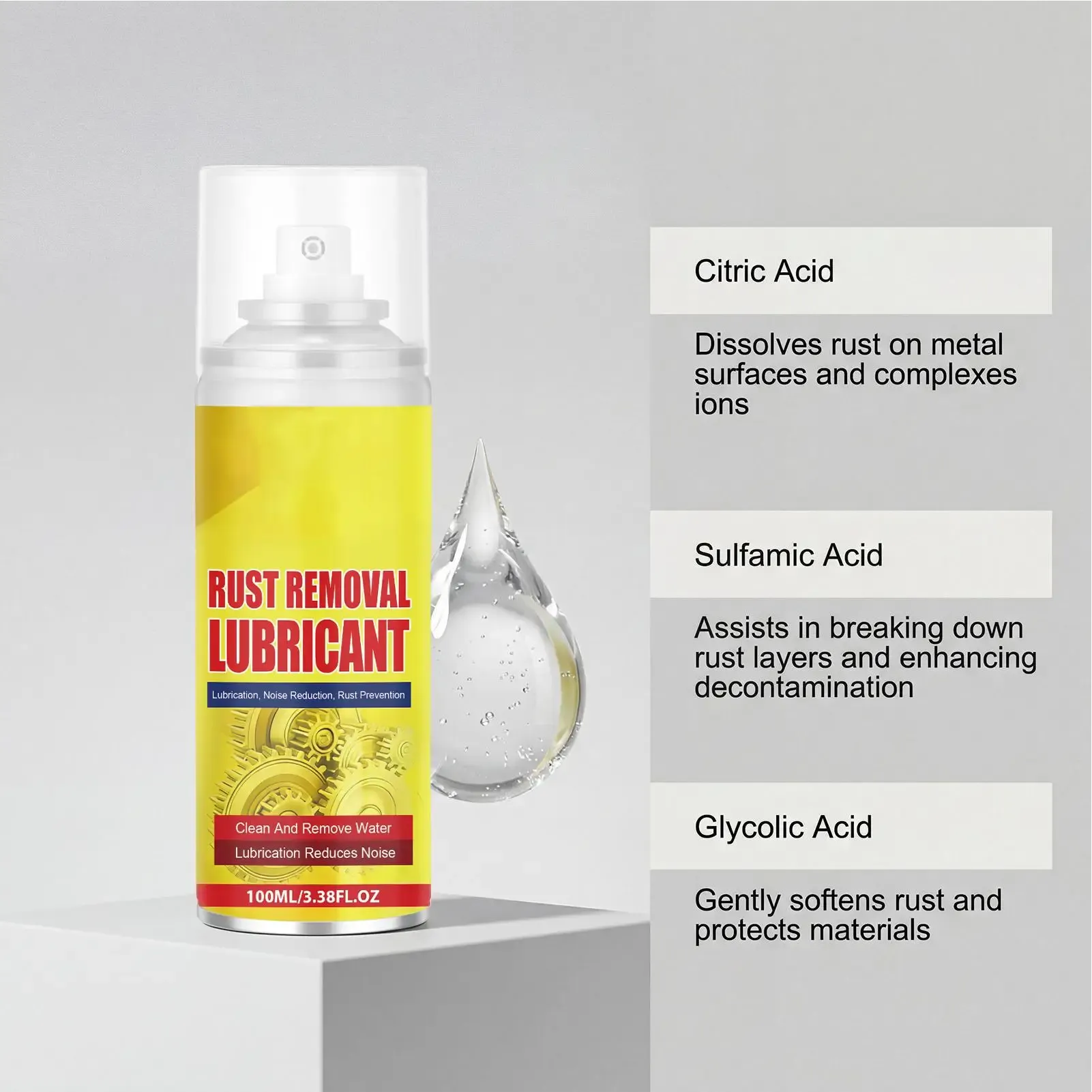 Rust Converter 100ml Cleaner Spray For Rust Heavy Duty Iron Converter For Bathroom Shower Sink Automotive Garage Bike Marine