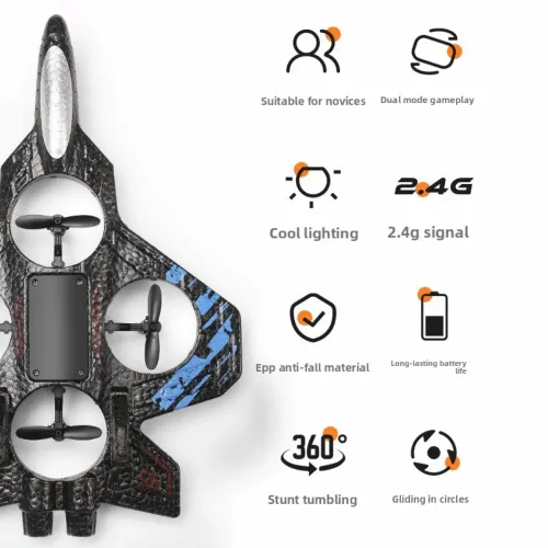 AiJH Unbreakable EPP RC Plane for Beginners – Wireless, Equipped with One-Key Return