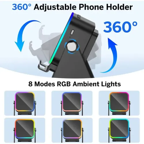 🔥New Year Special Offer sale – up to 50% off🎶📱 5-in-1 Wireless Induction Speaker with Adjustable Phone Stand